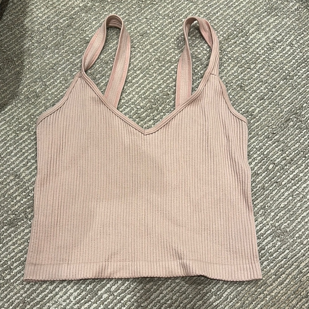 Women's Pink Ribbed Tank Top